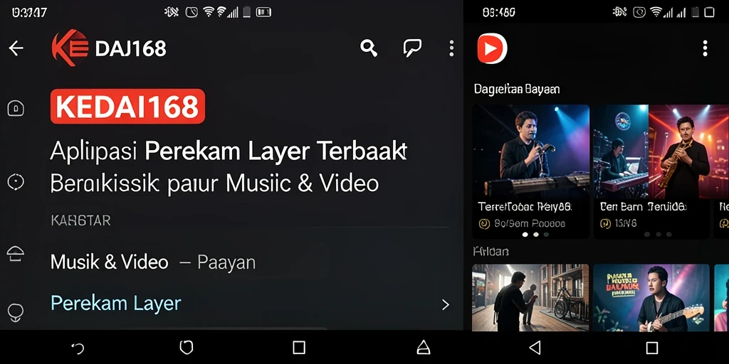 Tampilan antarmuka KEDAI168 saat merekam layar dengan fitur perekaman suara.