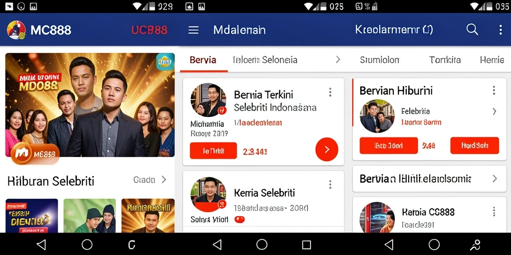 Antarmuka aplikasi yang informatif dan menarik tentang selebriti.