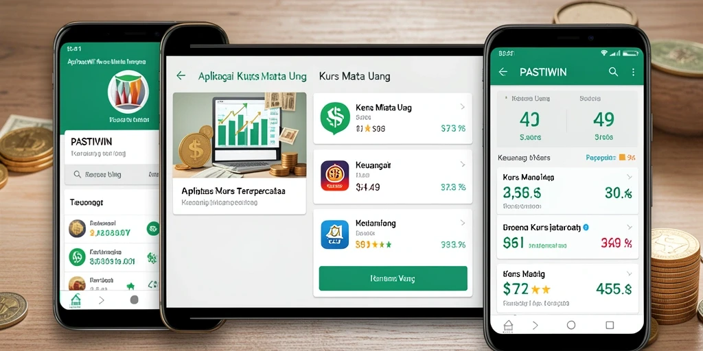 Tampilan antarmuka aplikasi PASTIWIN untuk kurs mata uang.