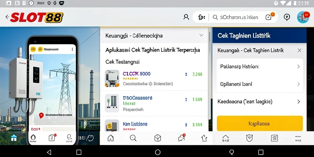 Tampilan utama SLOT88 dengan fitur cek tagihan listrik.